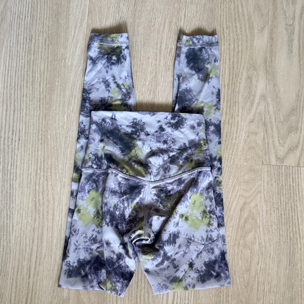 Lululemon Athletica Tie-Dye Leggings - Black and Green